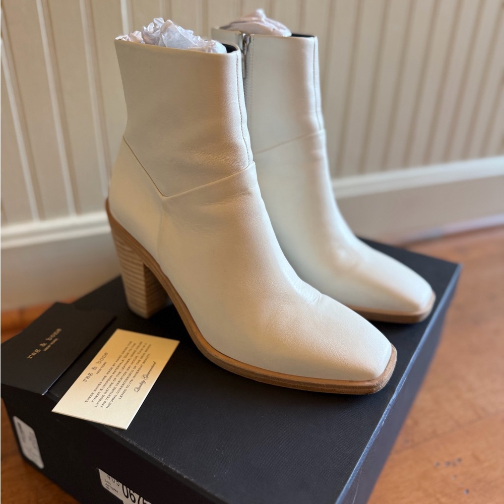 Rag & Bone Axel Boots in Antique White